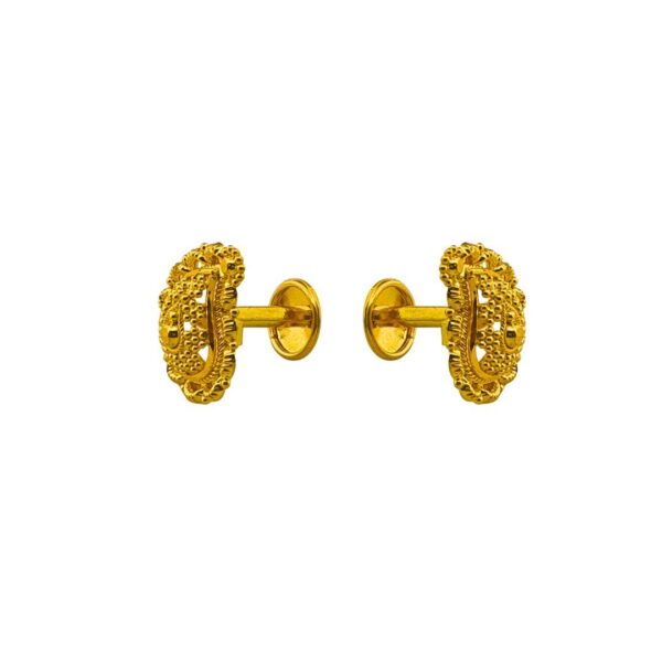 22K Plain Yellow Gold Stud Earrings (3.220 Grams)