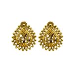 22K Plain Yellow Luxury Gold Stud Earrings (4.840 Grams)