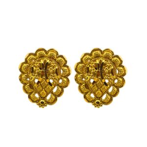 22K Plain Yellow Gold Stud Earrings (4.840 Grams)