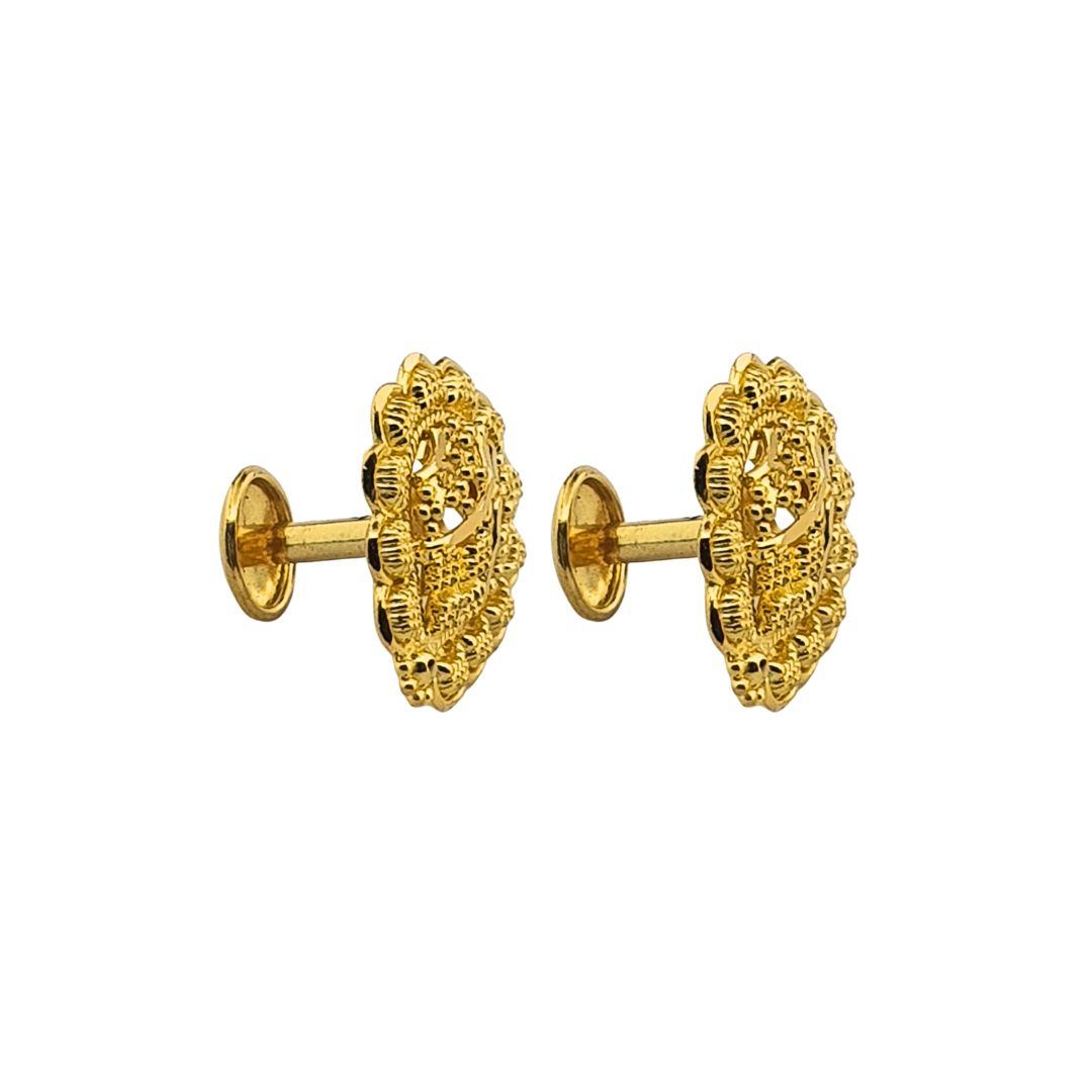 Elegant Round Plain Stud Earrings on 14K Yellow Gold. – Chic Jewelry Los  Angeles, Importers and Wholesalers of Fine Jewelry