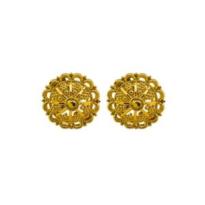 22K Plain Yellow Gold Stud Earrings (3.660 Grams)