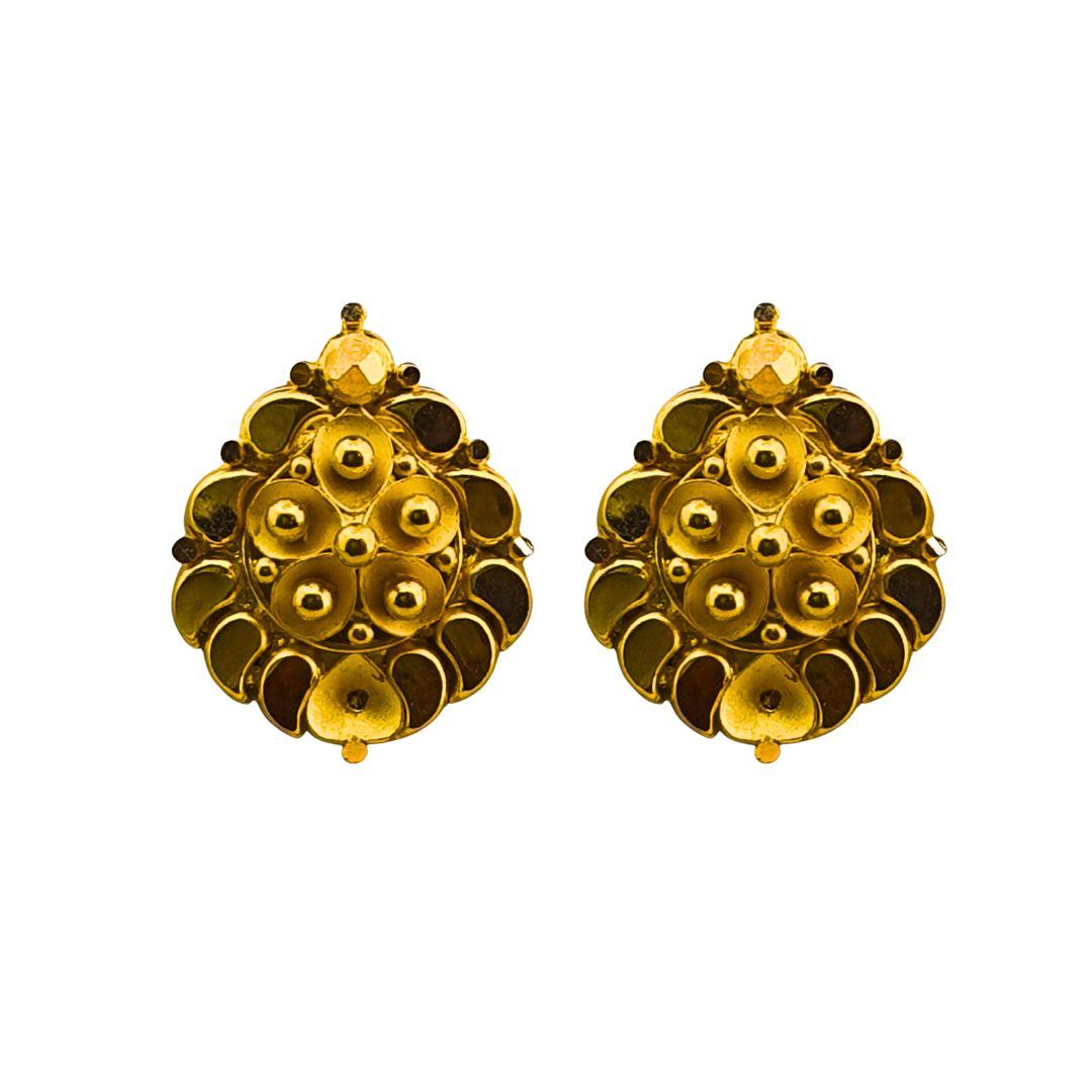 22k Plain Gold Earring JGS-2208-06832 – Jewelegance