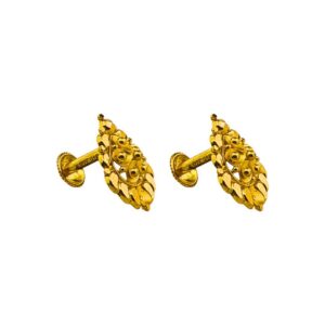 22K Plain Yellow Gold Stud Earrings (2.280 Grams)