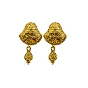 22K Plain Yellow Gold Stud Earrings (3.990 Grams)