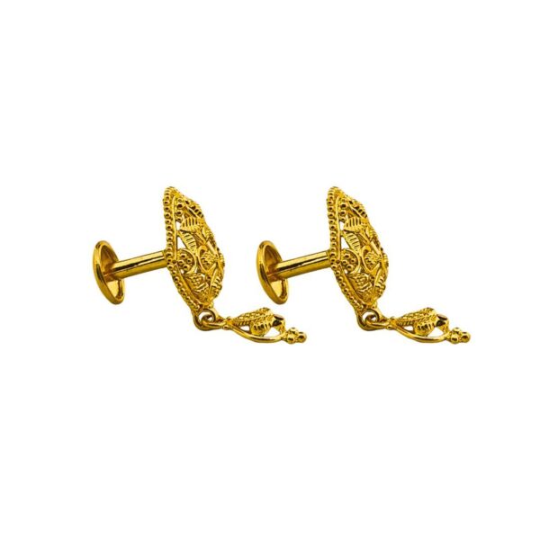 22K Plain Yellow Gold Stud Earrings (3.990 Grams)